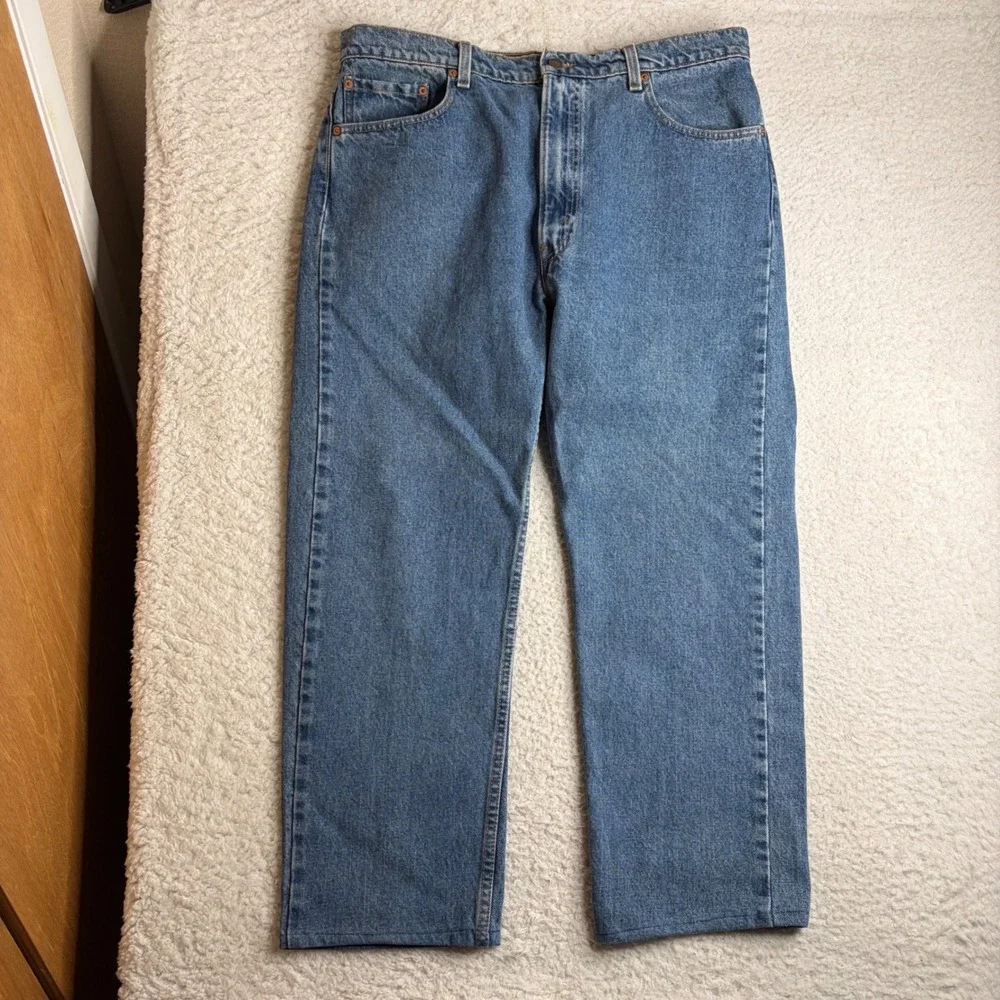Vintage Levis 505 Mens 40x30 (36x28) Made in USA Blue Straight Leg Jeans 1996
